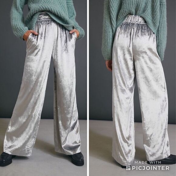 Anthropologie Maeve Anastacia Velvet Wide Leg Pant . NWOT - Picture 2 of 5